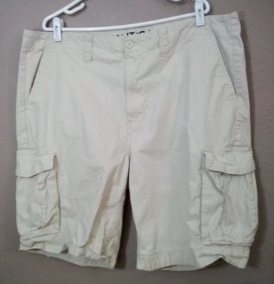 Nautica Cargo Shorts Men’s 42WBG  Off White Straight Casual Lightweight Pockets - Image 1 of 4