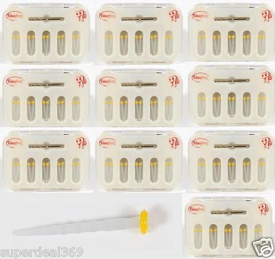 100pcs USA Dental Fiber Post Resin Screw Thread Quartz & 10-Drills Yellow - Image 1 of 4