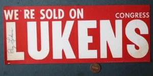 1960s Era Donald "Buz" Lukens signed / autographed Ohio Congress bumper sticker- - Picture 1 of 1