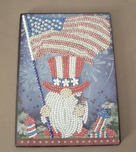 FINISHED DIAMOND ART UNCLE SAM GNOME LEATHER JOURNAL - Picture 1 of 1
