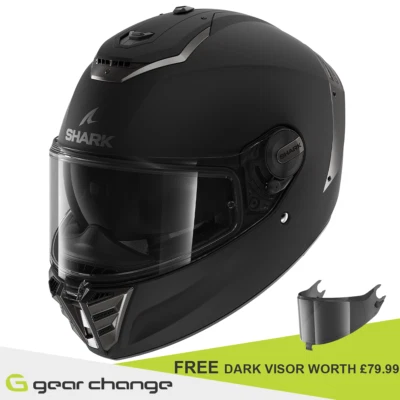 Shark Spartan RS Motorcycle Motorbike Helmet Blank Mat KMA - Free Dark Visor - Image 1 of 4