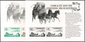 Tarjeta réplica Australia #41 1955 Cobb & Co. estampillas troqueles pruebas, negro limitado. - Imagen 1 de 5