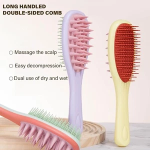 2in1 Kopfhaut Massagegerät Shampoo Bürste Haarkamm Pflege Styling Waschen Bad Schrubber Werkzeug - Bild 1 von 21