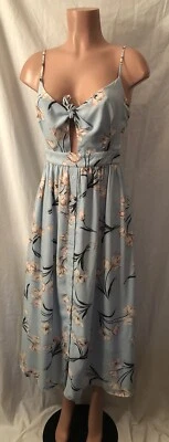 **Exclusivo Vestido Princesa Floral Azul Caramelo Algodón Esmerilado~Talla Grande** Foto 1 de 4