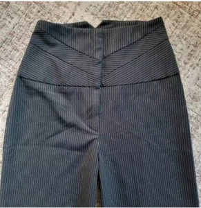 Marianne Pinstripe Full Length Wide Leg High Waist Business Casual Crepe Pants - Picture 1 of 10