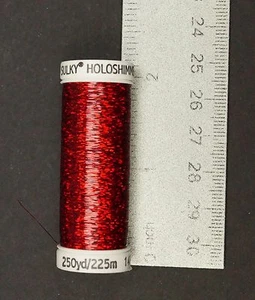 Hilo metálico Sulky Holoshimmer - rojo Navidad #145-6014 atar moscas - Imagen 1 de 8