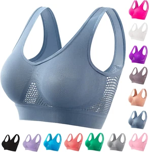Reggiseni Sportivi Traspiranti Anti-Sagging Seno per Donna Raffreddamento Comfort Wireless B - Foto 1 di 12