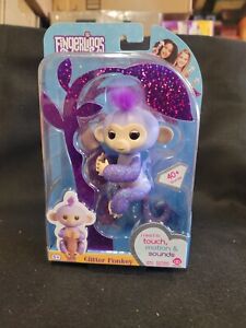 NEW Fingerlings Kiki Glitter Monkey Purple Glitter - Interactive Baby Pet WowWee