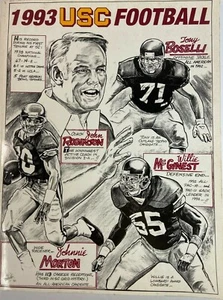 1993 USC Football Media Guide Program Robinson, Boselli, McGinnest, Morton Book - Picture 1 of 7