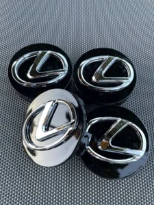 LEXUS SET OF 4 BLACK 62 mm/2.44in Wheel Center Caps - Picture 1 of 9