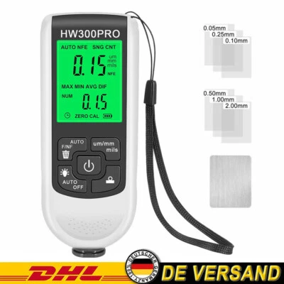 HD Schichtdickenmessgerät Lackschichtenmesser Autolack Lackmesser 0-2000um Weiß - Bild 1 von 4