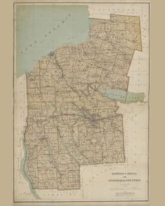 1895 Map of Oswego Cayuga and Onondaga County New York - Picture 1 of 3