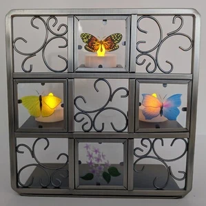 PartyLite Butterfly Tealight Easel Metal & Etched Glass P7729 - Picture 1 of 13