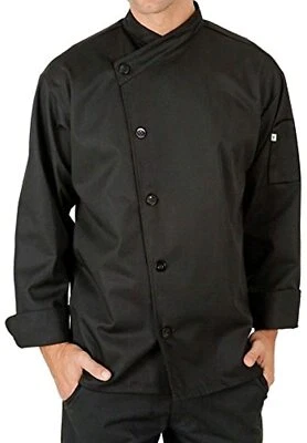 Master Chef Coat Raglan Sleeve Contrast Piping Cook Shirt Server Apron - Image 1 of 4