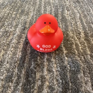 Rubber Duck Red God Bless America Patriotic Decor Jeep Ducked Home Cruise New - Picture 1 of 10