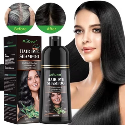 Champú tinte para el cabello 3 en 1 champú tinte instantáneo para el cabello esencia de plantas a base de hierbas Foto 1 de 4