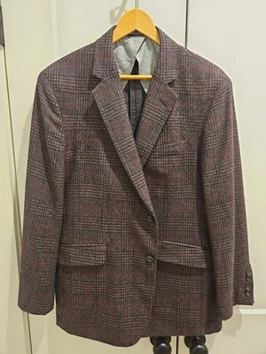 HACKETT MAYFAIR LORO PIANA Tweed Blazer Jacket Sport Coat Mens 44R Wool Silk - Image 1 of 4