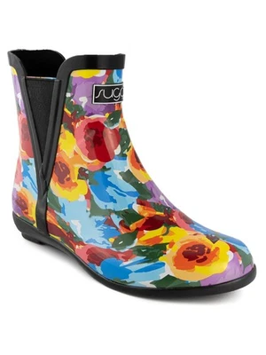 Botas de lluvia SUGAR para mujer negras florales corneadas resistentes al agua punta redonda 7 M Foto 1 de 4