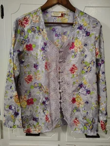 Pijama Vintage Victoria Secret Top Med Retirado Etiqueta Dorada Lavanda Encaje Floral - Imagen 1 de 6