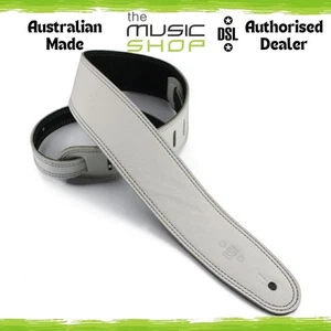 Australian Made DSL 2.5" Reversible Black & White Leather Guitar Strap - DS25BW - Picture 1 of 1