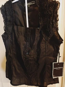 Love Stitch Gothic Style Blouse Sz M NWT - Picture 1 of 6