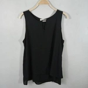 Peach Love Top Gr. L schwarz ärmellos V-Ausschnitt Cut-Out Lagenlook Saum Shell Tank Neu mit Etikett - Bild 1 von 12