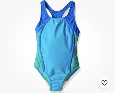 Traje de baño Speedo para mujer azul y verde aguamarina con lados de malla talla 16 - Nuevo Foto 1 de 2