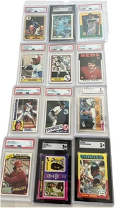 70’s/80’s Graded Superstar & HOF Baseball 12 Card Lot PSA SGC MATTINGLY SCHMIDT+ - Picture 1 of 17