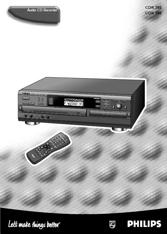 Philips CDR785 CDR786 Audio CD Player Recorder Operating Instruction USER MANUAL - Image 1 of 1