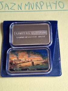 THE GREAT FIRE OF LONDON GOLD PLATED PROOF INGOT WITH COLOUR - HISTORY OF LONDON - Picture 1 of 1
