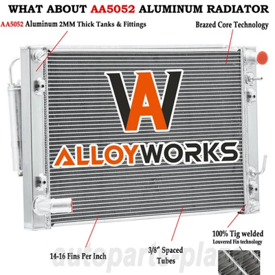 2 Rows Radiator+Condenser For 2009-2013 Infiniti G37 Sedan/2013-17 Nissan 370Z - Image 1 of 4