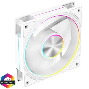 PowerCool High Airflow 120mm 12cm ARGB White 4-Pin PWM PC Case Cooling Fan 56CFM - Picture 1 of 19