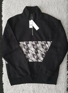 Topman houndstooth zip design Mens sweatshirt. New with tag. Size XS. RRP £34.99 - Picture 1 of 6