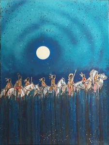 Kevin Red Star Full Moon Riders Original Serigraph Artwork - Bild 1 von 3