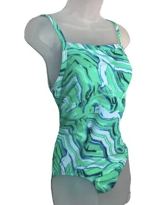 Nike Badeanzug Einteiler Racerback grün abnehmbarer/gepolsterter Cup Gr. L UVP 88,00 NEU - Bild 1 von 10