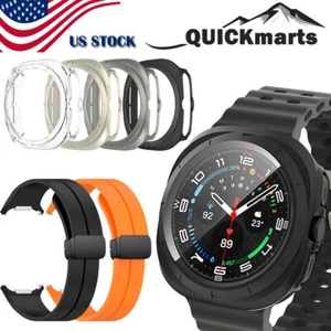 Pour Samsung Galaxy Watch Ultra 47mm Coque Rigide Protecteur d'écran Bracelet Silicone - Photo 1 sur 30