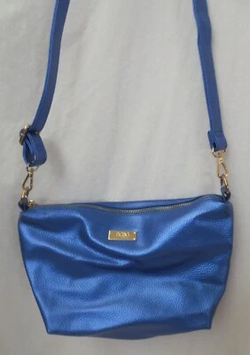BCBG Paris Pebbled Faux Leather Bright Blue Crossbody Hobo Purse Handbag NWOT  - Image 1 of 4