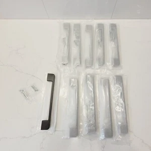 Modern Black Square Cabinet Pulls 10 Pack Handle Drawer Pull 6-1/3" Hole YUFER - Picture 1 of 11