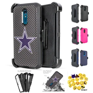 For LG STYLO 5 Holster Hybrid Phone Case w/ Built-in Screen Protector& Kickstand - Picture 1 of 31