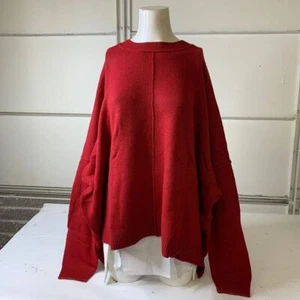 NY & CO Long Sleeve Drop Shoulder Boxy Sweater Women's Size XXL Red - Picture 1 of 6