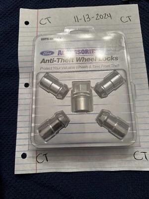 Cerraduras de rueda originales Ford - cromadas - tacos expuestos E9TZ-1A043-A Foto 1 de 2