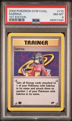 2000 POKEMON GYM CHALLENGE 110 SABRINA PSA 8 NM MINT 1ST EDITION - Image 1 of 2