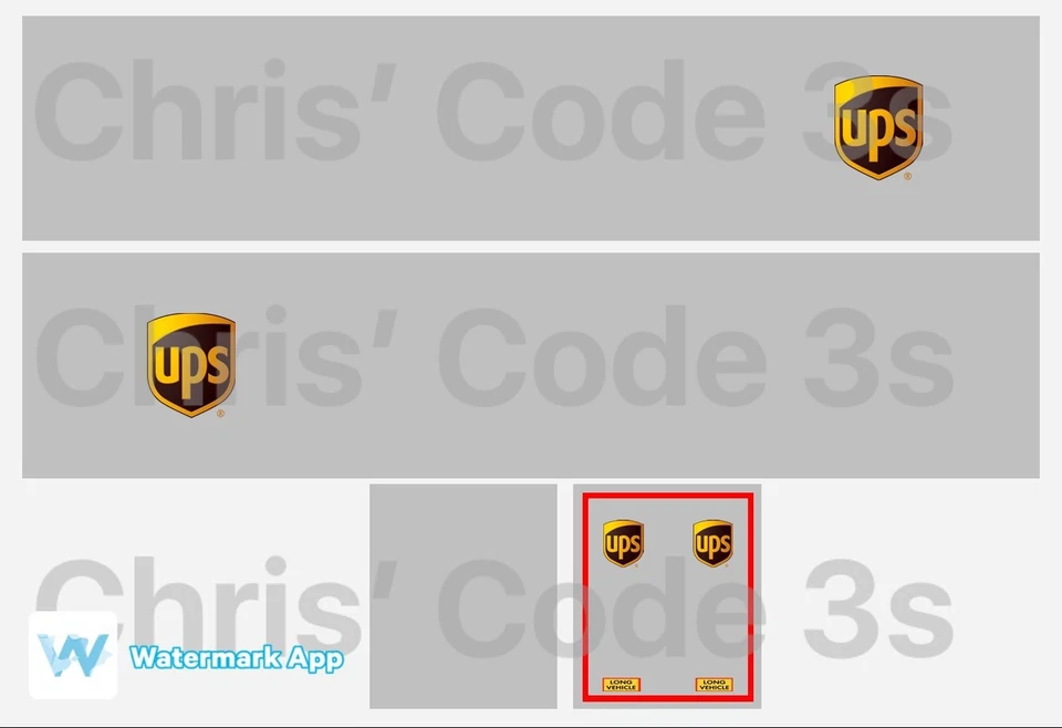 Code 3 Adhesive Vinyl Trailer Decal - UPS - 1/50 1/76 1/148 1/87 1/64 - Image 1 of 1