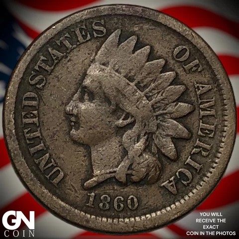 1860 Indian Head Cent Penny  Q8215 Cover
