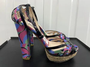 Olivia Rubin Dune elegante mehrfarbige Schuhe mit hohem Blockabsatz Größe UK 6 UVP 110 £ - Bild 1 von 6