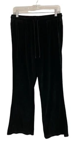 Colsie Damen Velour Hose Gr. XL schwarz Stretch Schlag Bein Bindegürtel Lounge - Bild 1 von 6