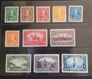 CANADA 1935 KG V 1c to $1 SG 341 - 351  Sc 217 - 227 pictorial set 11 MLH - Picture 1 of 2
