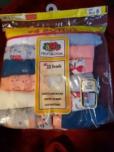 FRUIT OF THE LOOM GIRLS COTTON  BRIEFS 18  PACK  SIZE 6 MULTI COLORED BGOO17 - Picture 1 of 6