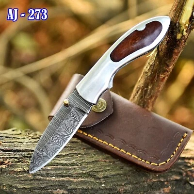 Handmade Forged Damascus Folding Blade Pocket knife - Best Damascus Gift Knives - Image 1 of 4