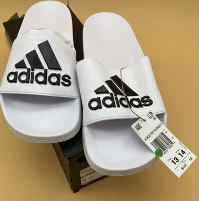 Adidas Adilette Unisex Toboganes de Ducha GZ3775, Blanco/Negro, Hombre 13 Mujer 14 NUEVO Foto 1 de 4